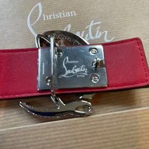 Womens Louboutin logo belt- color black/silver cristal Christian Louboutin | Accessories | Womens Louboutin Logo  main image 4